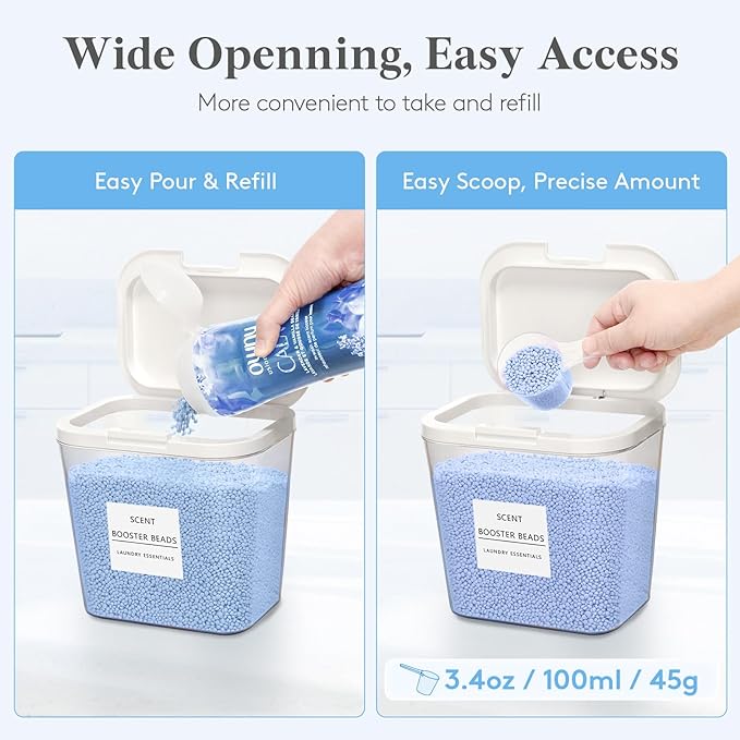 Lifewit Laundry Pods Container with Pop-up Lid, Laundry Room Organization, Dryer Sheet Holder for Washing Powder Scent Booster Beads, 2700 +4500+1800ml/0.5+0.72+1.2gal,3 Pcs