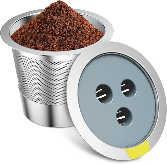 Stainless Steel Reusable K Cups Compatible with Ninja Coffee Maker, K Cup Reusable Coffee Pods,Permanent Reusable Coffee Filters for Ninja CFP201 CFP 300 CFP305 CFP400 (1Pack)