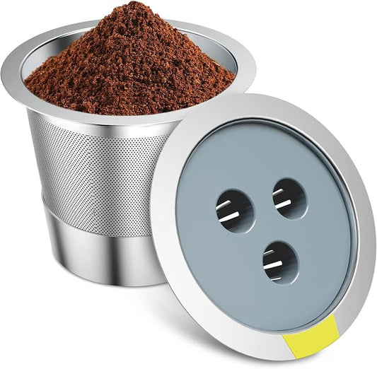 Stainless Steel Reusable K Cups Compatible with Ninja Coffee Maker, K Cup Reusable Coffee Pods,Permanent Reusable Coffee Filters for Ninja CFP201 CFP 300 CFP305 CFP400 (1Pack)