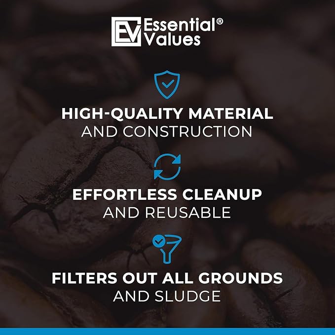 Essential Values 8 Pack Cold Brew Coffee Filters - Replacement Coffee Filter Bags - Compatible with Toddy Cold Brew Maker