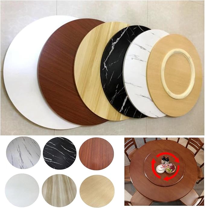 Kitchen Wood Lazy Susan, Handmade Round Wooden Turntable Diameter 70cm 80cm 90cm, Thicken 1.6cm, Strong Wood Serving Tray, Crack Resistants, Smooth Surface, Protects Hands ( Color : C , Size : 90cm )