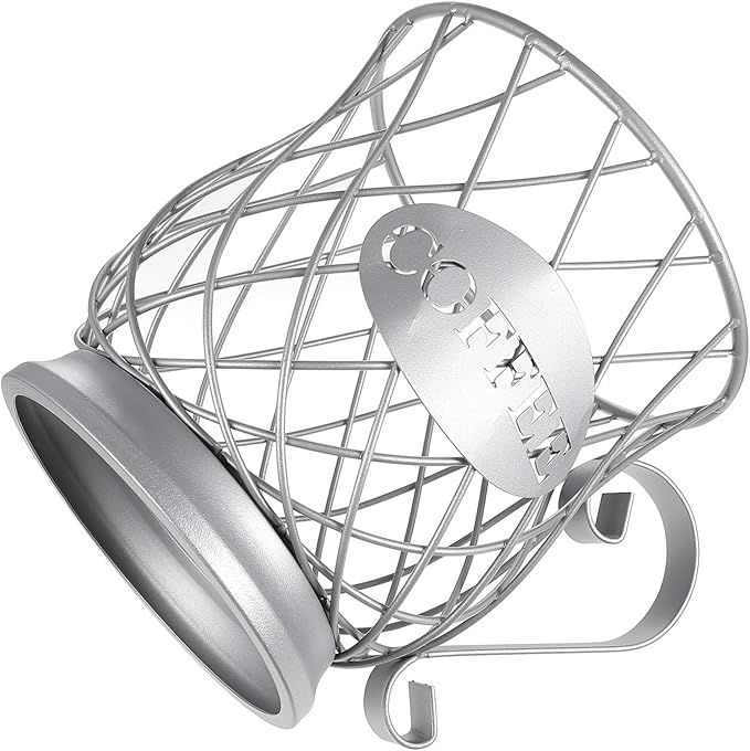 Cabilock Practical Coffee Storage Holder Organizer Mug Metal Basket for Capsules and Snacks