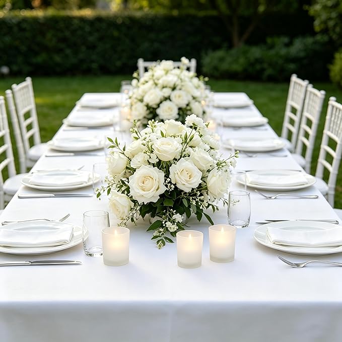 Hosley's Set of 12 Frosted White Glass Votive/Tea Light Holder. Ideal for Use with Tea Lights for Weddings, Parties, Aromatherapy, Votive Candle Gardens. Bulk Buy