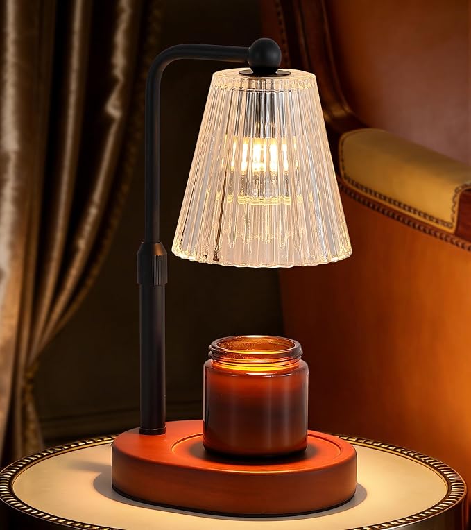Candle Warmer Lamp with Timer, Wax Melt Warmer for Jar Candles,Candle Warmer Lamp Birthday Gifts for Women,Mothers Day Gifts,Lamp Candle Warmer HouseWarming,Height Adjustable,Dimmable,2 Bulbs