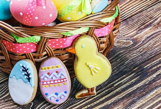 Easter Cookie Cutters, 5 Pieces Chick Carrot Egg Bunny Rabbite Shapes Metal Cookie Cutters Stainless Steel Sets Holiday Themed Baking Kit