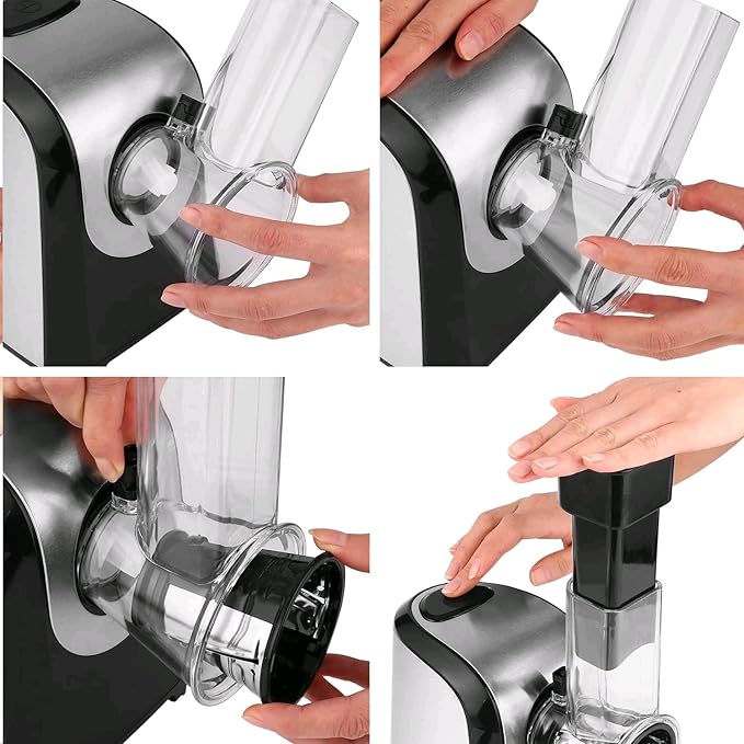 Electric Cheese Grater 5-in-1, 150W Professional Food Processor for Block Cheese, Carrots, Cabbage & Nuts - BPA Free