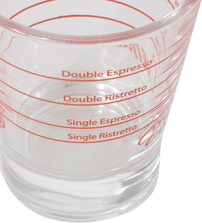 VIA CREMA Espresso Shot Glass Measuring Cup for Coffee and Espresso Dosing 58mm Glass Cup