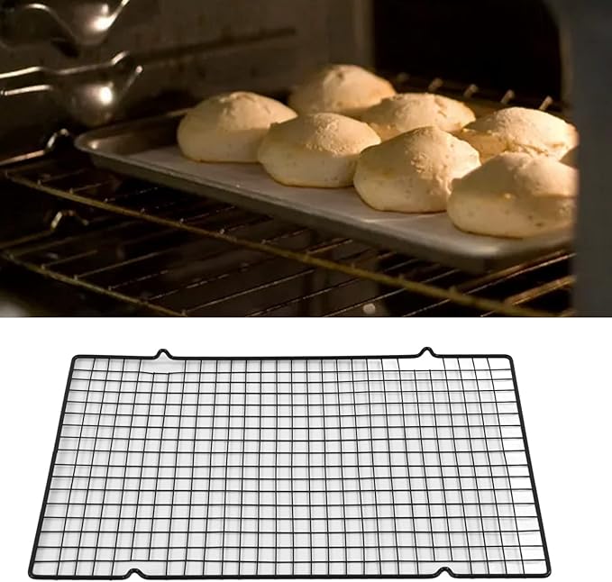 4 - Piece Set Stainless Steel Cooling Rack | Heavy - Gauge Grid for Even Baking/Cooling | Dishwasher Safe Barbecue Rack for Cookies, Meat & Veggies | 15.9 x 9.8 Inch