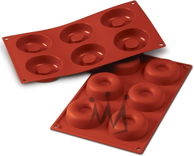 Silikomart Professional SF012 Silicone Baking Mold Savarin 2.10 Oz, 2.83" Diameter x 0.91" High, 6 Cavities (1 Each)