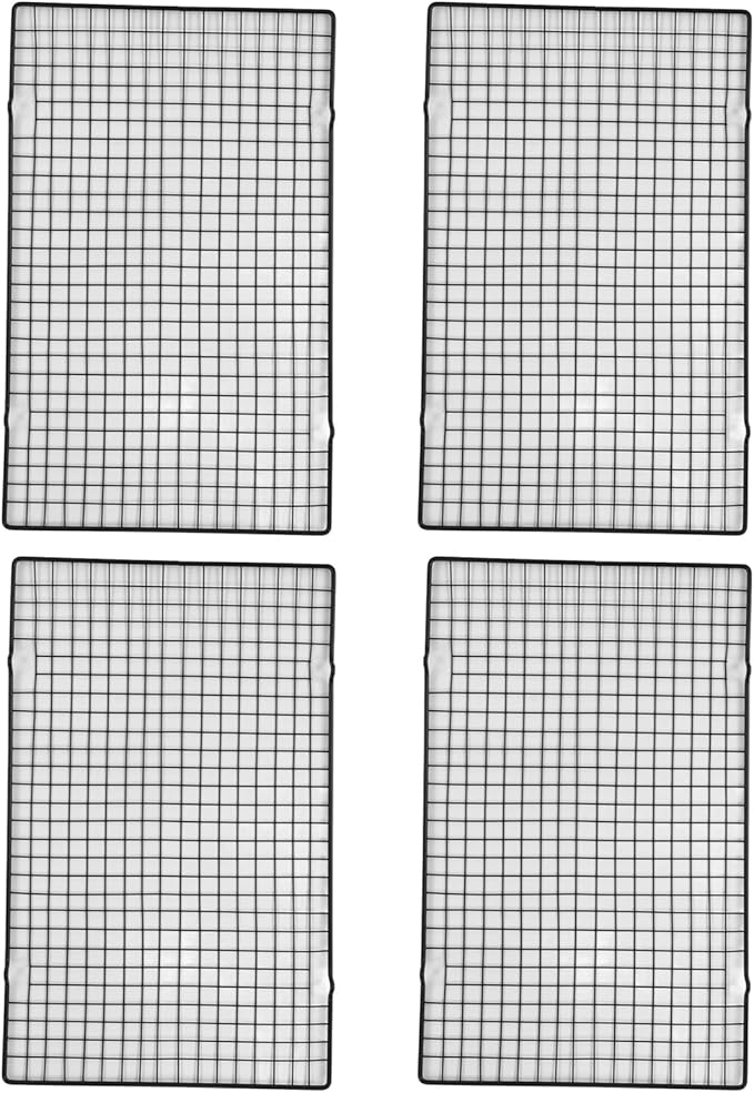 4 - Piece Set Stainless Steel Cooling Rack | Heavy - Gauge Grid for Even Baking/Cooling | Dishwasher Safe Barbecue Rack for Cookies, Meat & Veggies | 15.9 x 9.8 Inch