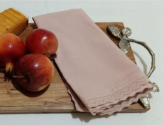 Rustic Wood Serving Tray with Rope Handles, 16 x 8 inches with Metal Handle (accasia Wood Tray with Tree Silver, Standard)