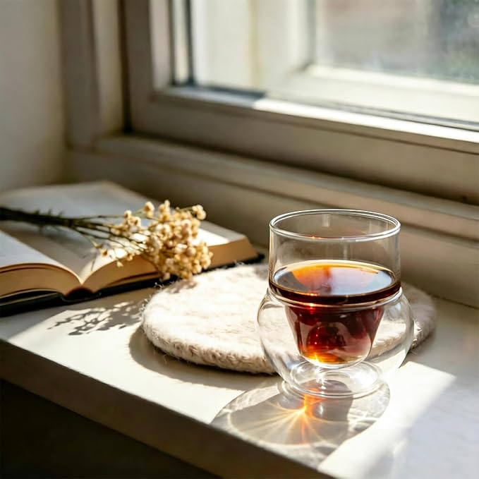 Double-Walled Espresso Cups,Small Unique Glass,Set of 2, 4oz | Handcrafted Espresso Glasses, Clear Borosilicate Glass, Dishwasher Safe, For Coffee Machines