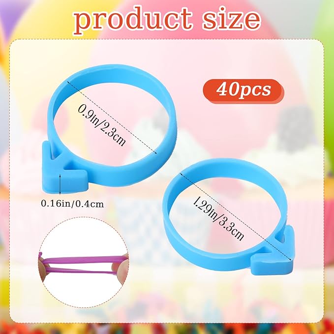 40 Pcs Pastry Bag Ties, Reusable Silicone Piping Bag Clips, Icing Bags Clips Decorating Bags Ties for Cookies, Cupcakes, Pastry Baking