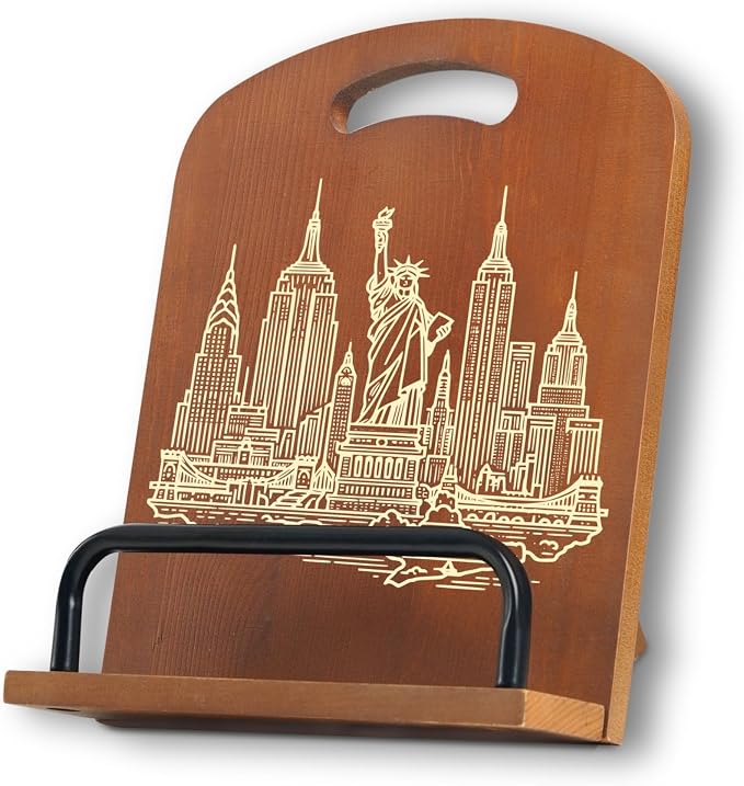 InnoBeta New York Gifts for Travelers, Cookbook Stand for Kitchen Counter, Perfect Gifts for New York Lovers on Birthday, Adjustable Tablet Recipe Book Holder, Unique City & Home Decor