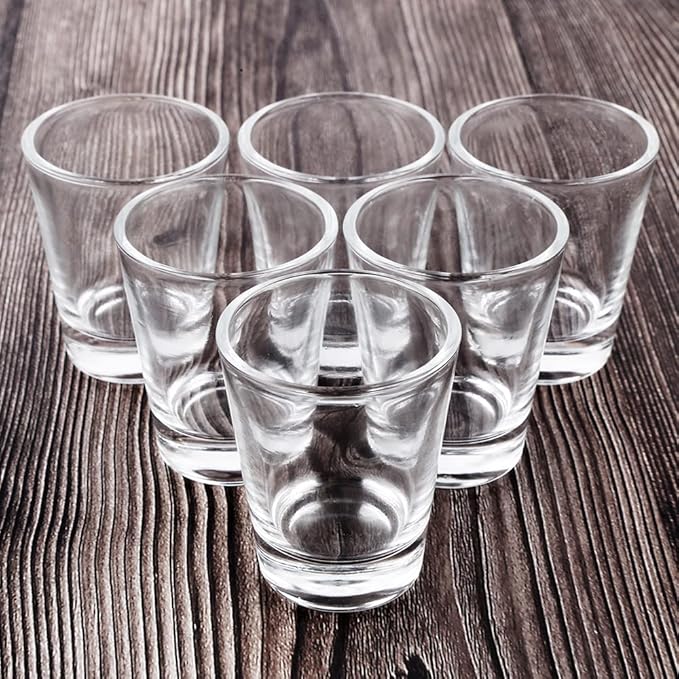 Heavy Base Shot Glasses, 1.5 oz Sets of Clear Shot Glass (12 Pack), Measuring Cup for Espresso, Liquid, and Wine - Heavy Glass (Glass, 12Pack)