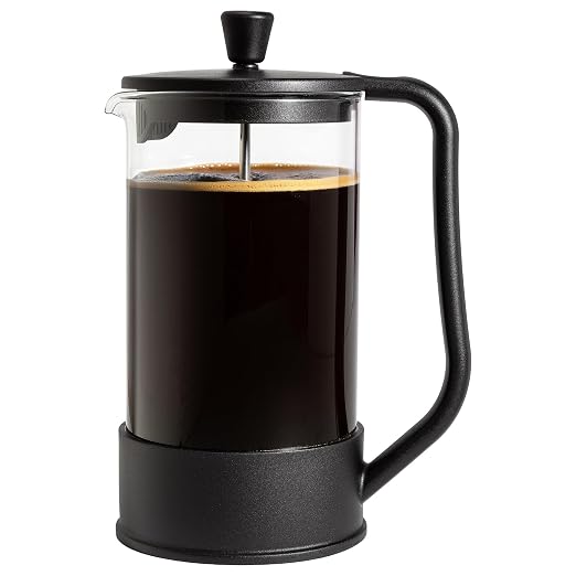 Primula French Press Coffee Maker, Heat Resistant Borosilicate Glass with Stainless Steel Filters, 8 Cup, 34 oz, Black