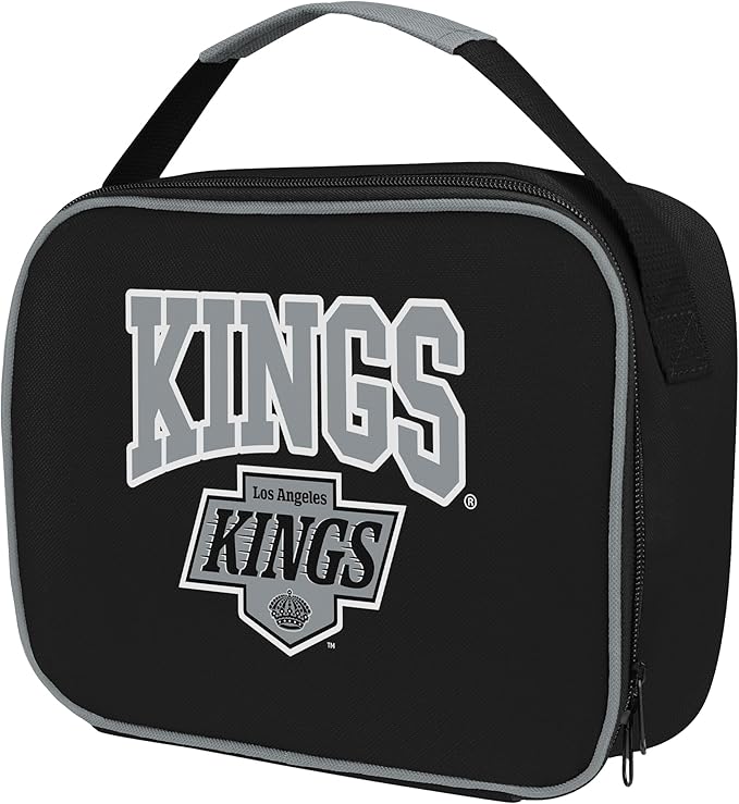 FOCO NHL Unisex-Adult Officially Licensed Wordmark Team Color Big Logo Hockey Zip Closure 7L Lunch Bag - Los Angeles Kings