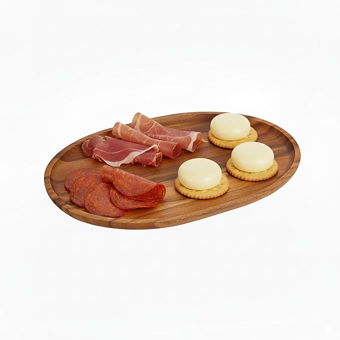 Woodard & Charles Medium Acacia Oval Tray, 8" W x 12L