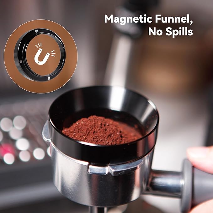 51mm Espresso Accessories Kit – Coffee Distributor & Tamper Leveler, WDT Tool, Dosing Funnel and Puck Screen Espresso Tools for Delonghi 51mm Espresso Machines and Portafilters