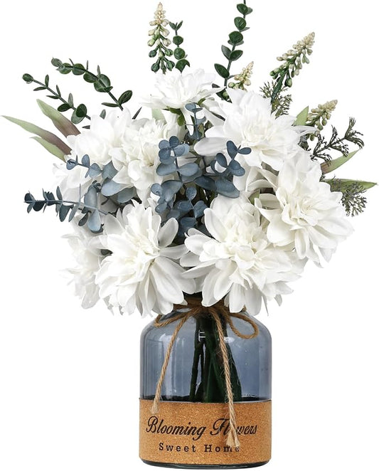 Leftover Faux Flowers in Vase,Artificial Flowers,Table Centerpieces for Dining Room,Flower Centerpieces for Tables,Fake Flowers in Vase,Kitchen Table Decor,Coffee Table Decor