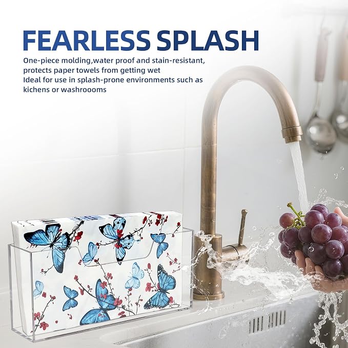 Waterproof Paper Towel holder, Acrylic Napkin Holder, Plastic Napkin Dispenser for Home, Office (Transparent color)