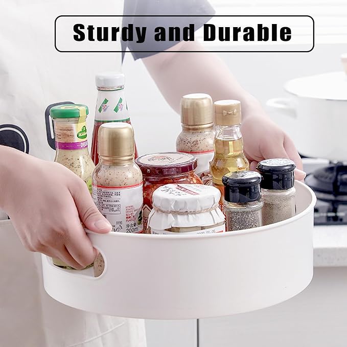 Lazy Susan Turntable 11.8 in 360 ° Rotates Multipurpose Round Turntable for Cabinet, Pantry, Kitchen, Countertop, Fridge, Bathroom Organizer (Large)