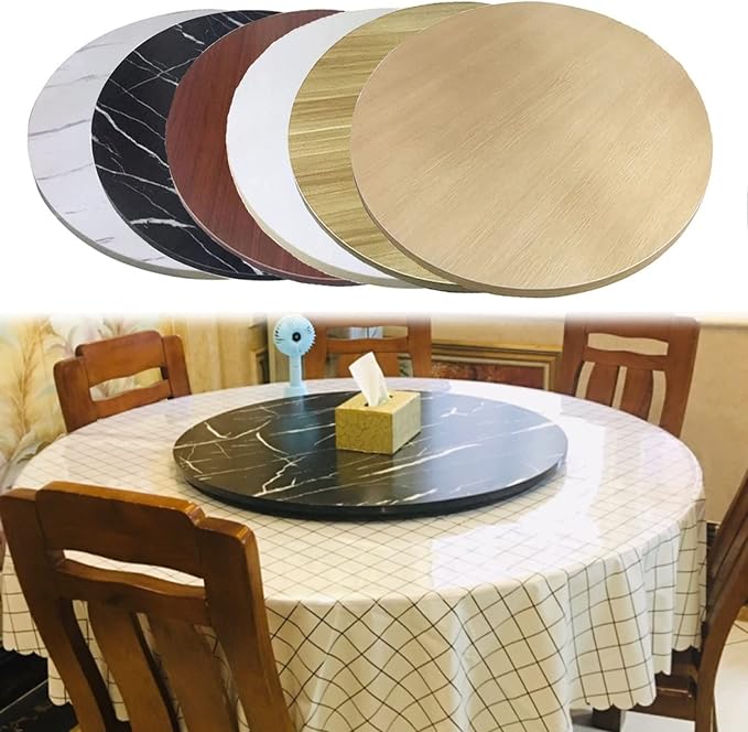 6 Colors Kitchen Wooden Lazy Susan Turntable, Round Turntable Large 50/60/70/80/90/100cm, 360° Rotating Serving Tray For Dining Table, Sturdy Wooden Rotating Serving Plate (Color : Walnut, Size : 50