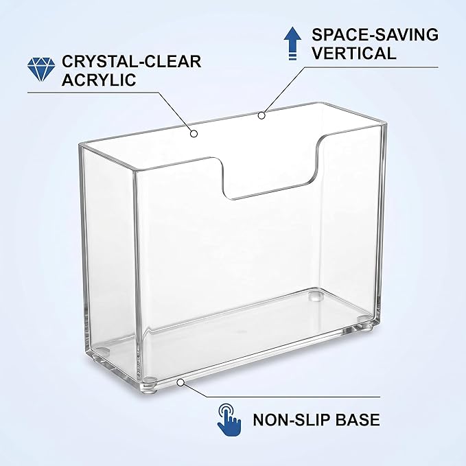 Acrylic Napkin Holder for Table – Clear Square Dispenser for Paper Napkins, Modern Square Paper Napkin Holders for Kitchen, Table Napkin Holder for Home, Hotel, Restaurant