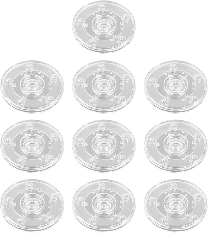 Geesatis 10 Pcs Tiny Lazy Susan 3 inch Acrylic Turntable Organizer Bearings Round Swivel Plate, Smooth Swivel Plate for Kitchen Base Turn Dining Table, Clear