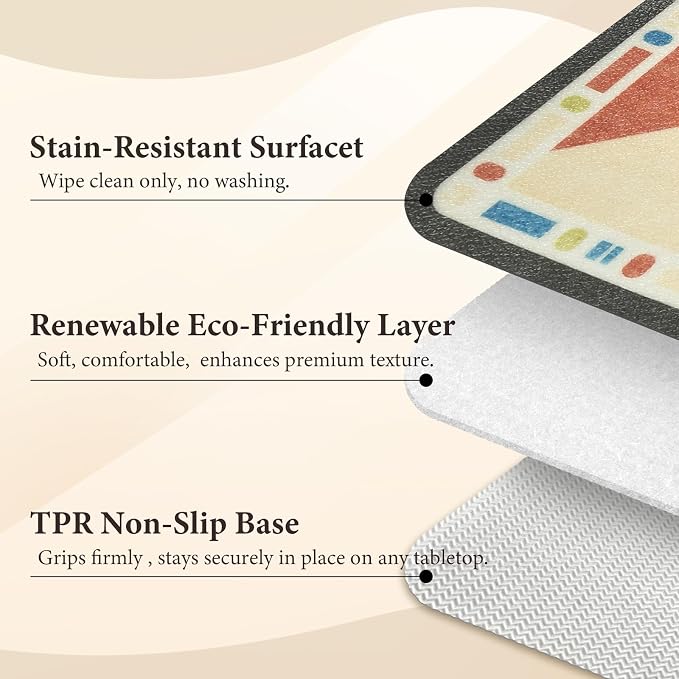 Vinyl Placemats Set of 4-12x17 Inch - Heat Resistant Washable Place Mats Waterproof Non-Slip Wipeable Table Mats for Dining Table Decor, Indoor/Outdoor Plastic Mat