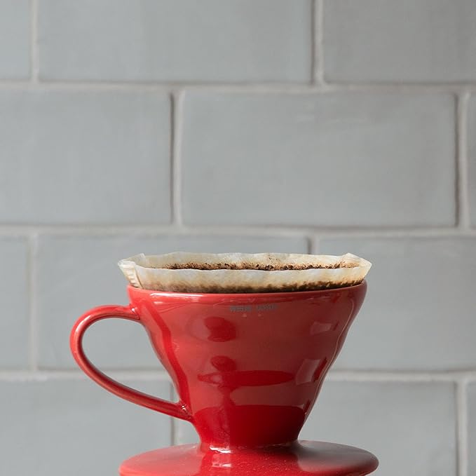 Hario V60 Ceramic Coffee Dripper Pour Over Cone Coffee Maker Size 01, Red