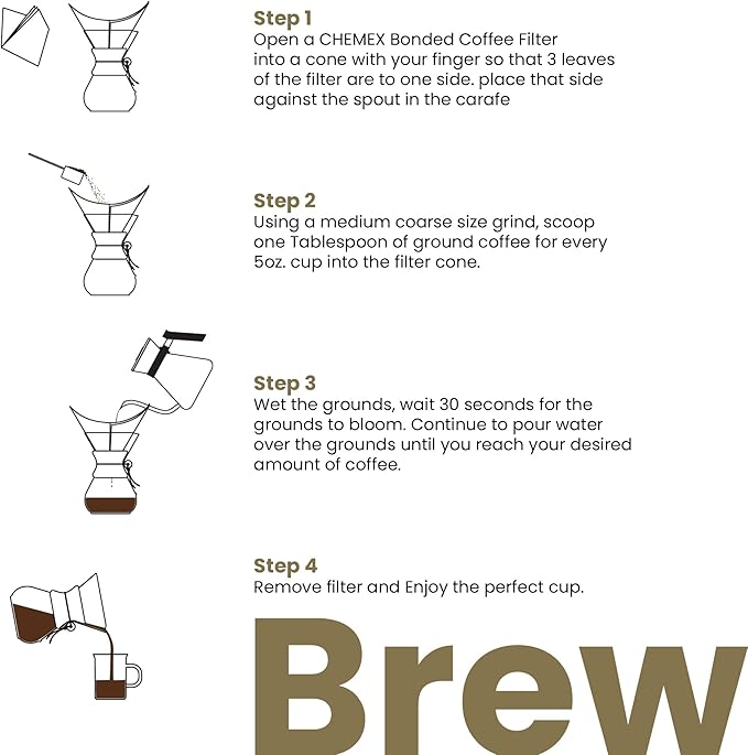 Chemex Bonded Filter - Half Moon - 100 ct
