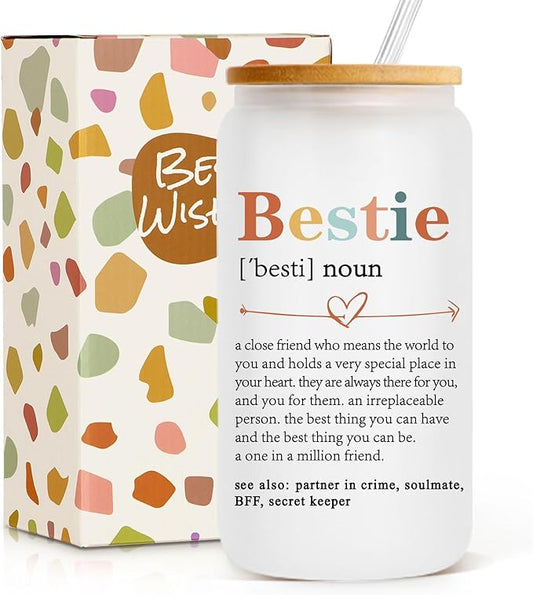 Frerdui Bestie Gifts for Women - Mothers Day Gift for Women Best Friend - Best Friend Birthday Gifts, Friendship Gift for Friends Female Bff - 16oz Coffee Cup