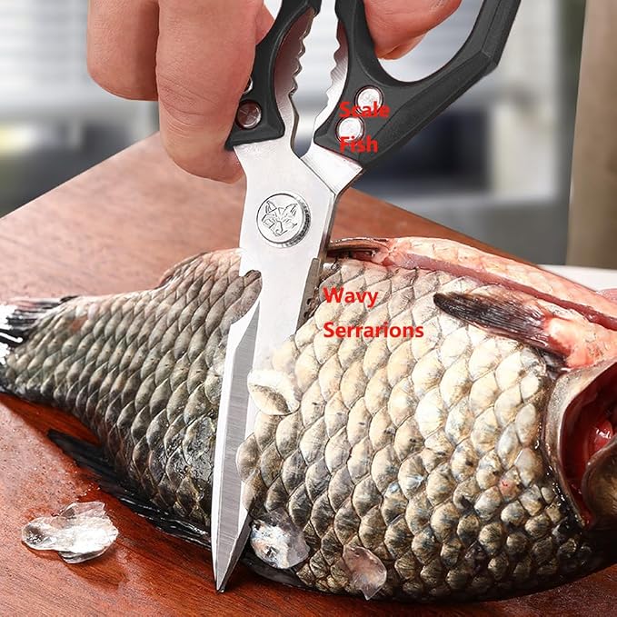 All Metal Kitchen Scissors for Food Heavy Duty Cooking Shears for Poultry Meat Sea Food Veagetable all Purpose Dishwasher Safe