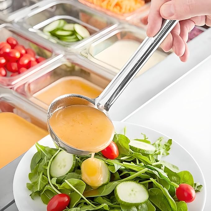 OCS Parts Set of 3 Stainless Steel Culinary Ladles | One-Piece Dishwasher Safe Home, Restaurant, Buffet and Catering Serving Ladle for Sauces, Soup, Gravy, and Salad Dressing (0.5-2 - 4 Ounce)