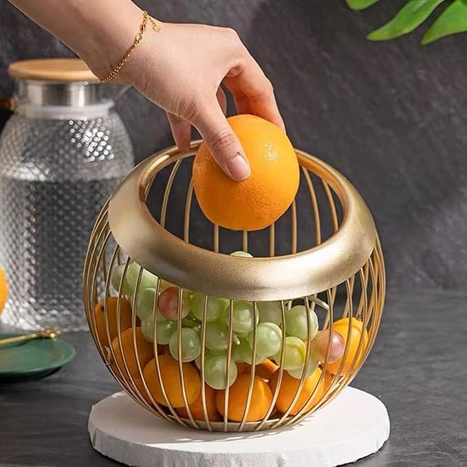 Coffee Pod Holder for Countertop, Coffee Pod Basket Metal Capsule Storage Basket Metal Coffe Pods Storage Large Capacity Coffe Station Organizer (Gold)