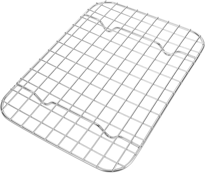 Alipis Stainless Steel Grill Rack with Thick Grid Construction for Baking and Cooking, Speeds up Cooling Process, Flexible Cooking Methods, Dishwasher Safe, for Toaster Oven and Oven Use