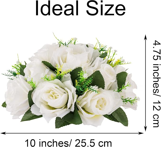 Flower Centerpieces for Wedding Tables: Wedding Table Decorations White Flower Balls Centerpieces for Engagement Cerebration Party Center Pieces 2 Packs