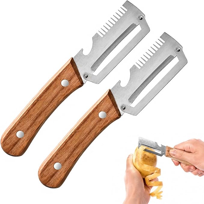 Vegetable Peeler, 2026 Upgrade Multifunctional Stainless Steel Peeler, 3 in 1 Vegetable Peeler for Kitchen, Kitchen Gadgets Tool for Fruit Pumpkin Peeling Potato Carrot Veggie Peeler (2Pcs)
