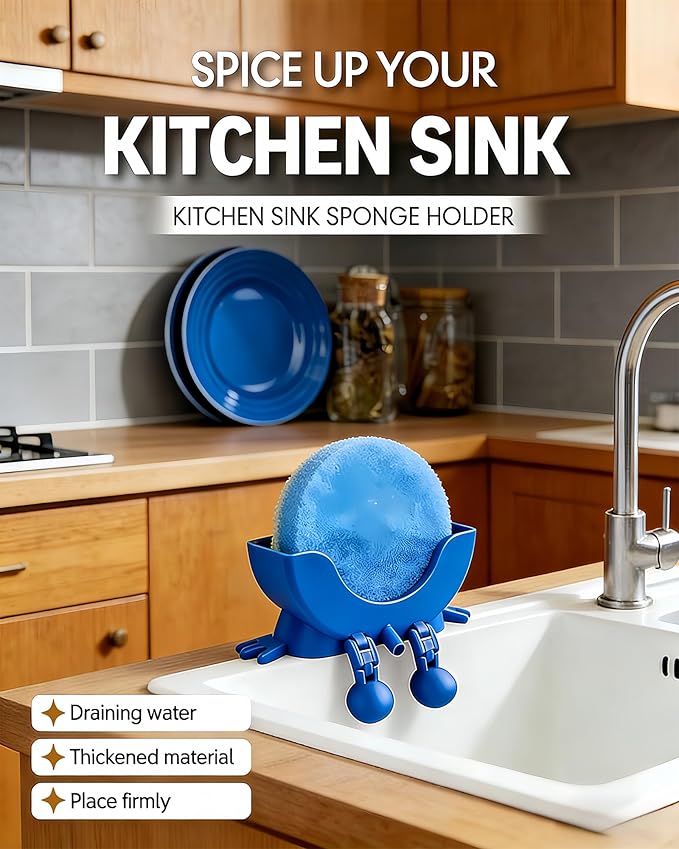 Kitchen Sink Sponge Holder, Cute Peeing Sink Caddy Rack with Drainage, Funny Scrub Sponge Holder & Soap Organizer, 3D Printing Kitchen Sink Countertop Sponge Holders, Keeps Your Sponge Dry