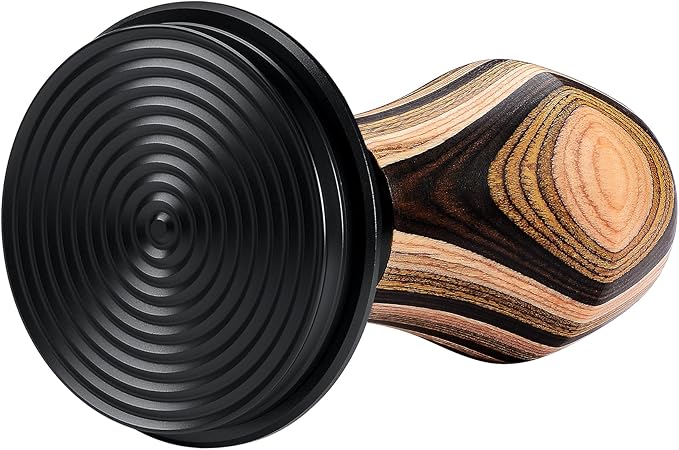 Normcore 53.3mm Coffee Tamper V4, Spring Loaded Tamper with Titanium PVD Coating Ripple Base, Espresso Tamper Fits 54mm Breville Sage Portafilters, Colorful Wood Handle