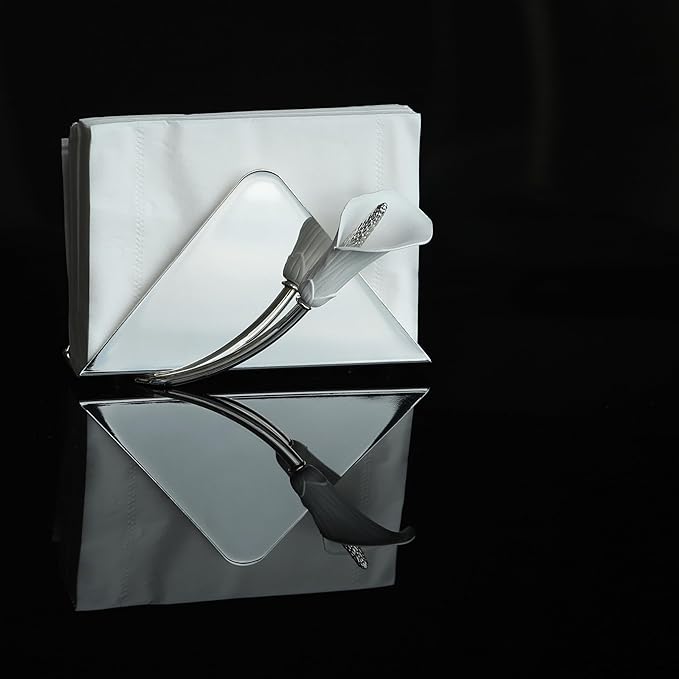 Luxurious Napkin Holder for Table – Silver Iron Upright Napkin Dispenser for Paper Napkins, Napkin Dispenser for Kitchen Dining, Cocktail Picnic Bar Modern Kitchen and Dining Decor﻿