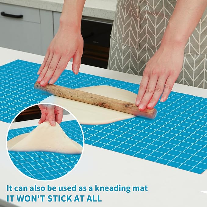 Silicone Baking Mat Roll 16IN*5FT Free Cutting, Non-Slip Pastry Mat, Non-Stick Reusable Air Fryer Liner, Oven Liners, Counter Mat, Freeze Dryer Mat, Easily Cut to Size Fit All Ovens Pans Tins Dishes