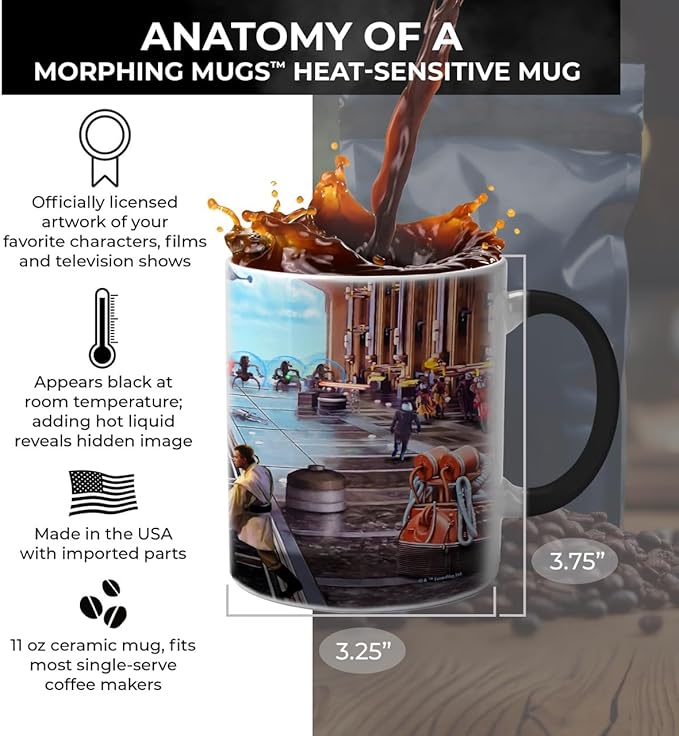 Morphing Mugs Star Wars – Liberation of Naboo – 11 oz Heat Sensitive Mug – Ceramic Color Changing Heat Reveal Coffee Tea – Official Licensed Thomas Kinkade Studios Collectible MMUG1734