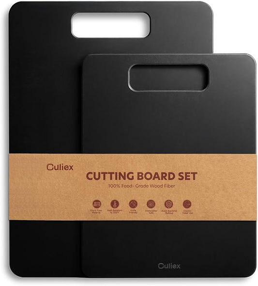 Wood Fiber Cutting Board Set of 2, Dishwasher Safe, Non-Toxic Cutting Board for Kitchen, BPA Free, Non-Slip, Non-Porous Composite Chopping Board for Meat Vegetable Fruit