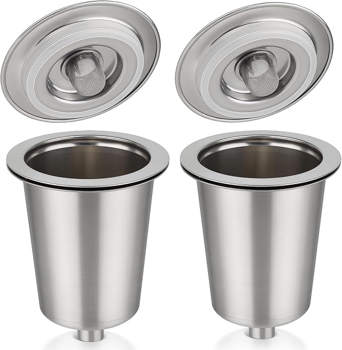 Reusable Stainless Steel Filter Cup for Cuisinart, Compatible with Cuisinart #SS-RFC HomeBarista Reusable Filter Cup, Upgraded Version (2 Pack)