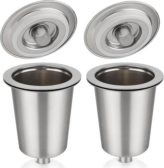 Reusable Stainless Steel Filter Cup for Cuisinart, Compatible with Cuisinart #SS-RFC HomeBarista Reusable Filter Cup, Upgraded Version (2 Pack)