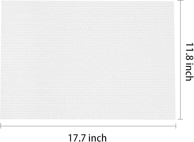 AHHFSMEI Placemats Set of 6 Washable Woven Vinyl Placemats for Dining Table Heat Resistant Non-Slip Stain Resistant Table Mats for Kitchen & Home Decor(White,6)