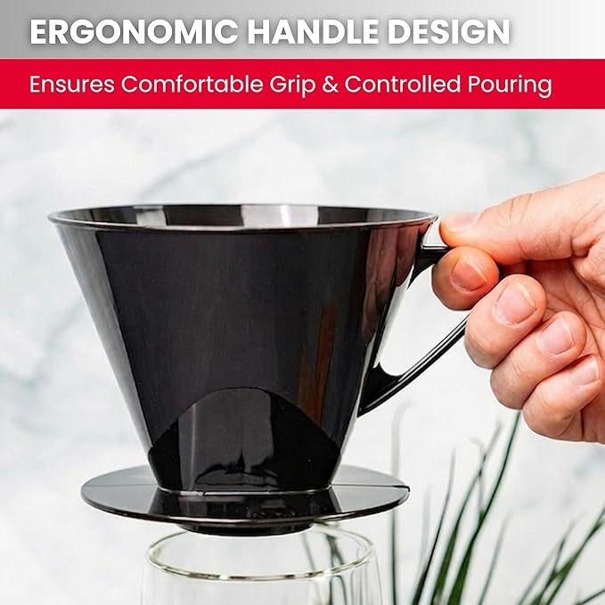 Westmark Pour Over Coffee Dripper, Coffee Filter Cone Size 4, Reusable Plastic for Manual Brewing, Up to 4 Cups, Model 24442261