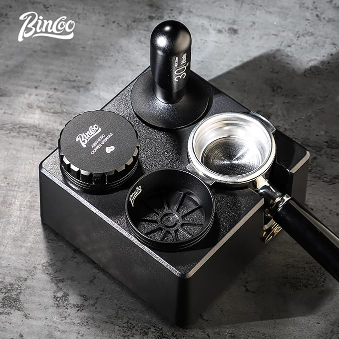 Bincoo Espresso Coffee Tamper 51mm,30lb Spring-Loaded Calibrated Tamper-Stainless Steel Base Espresso Coffee Tamper for Barista Home Coffee Espresso Accessories (Black, 51mm)